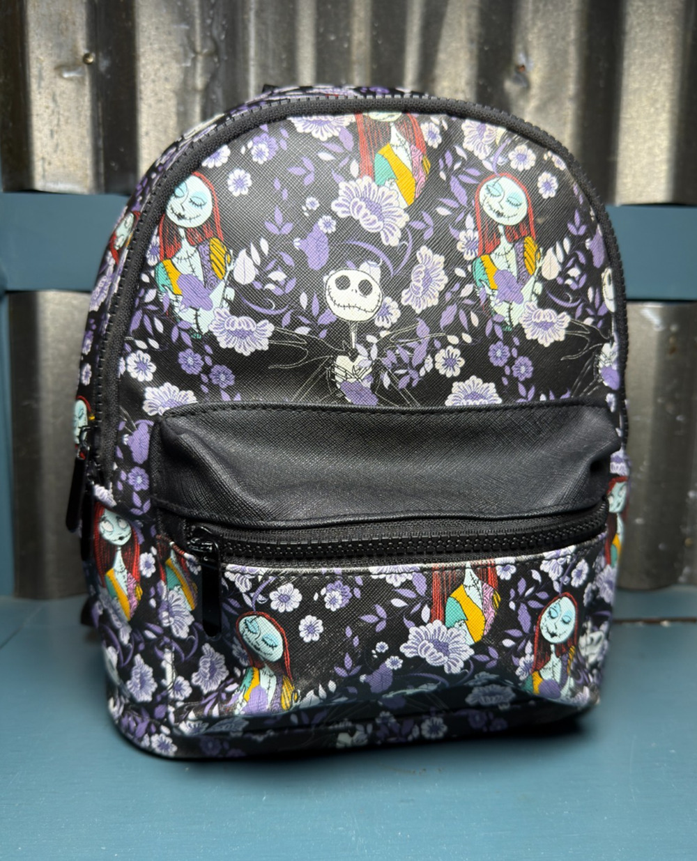 Disney Nightmare Before Christmas Bioworld Jack Sally Mini Backpack AOP Goth Y2K